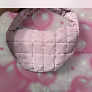 Elegant Quilted Light Pink Shoulder Bag
